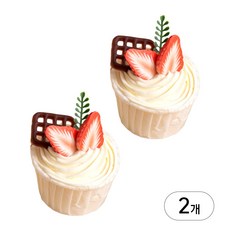 생크림 컵케이크 모형 (딸기) 2개