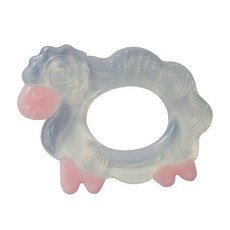 DFMEI 現貨嬰兒牙膠硅膠咬咬膠卡通安撫磨牙玩具寶寶防吃手牙咬膠, 1個, 如圖, 小綿羊