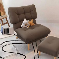 FONOW 1인용쇼파 침실 베란다 접이식 등받이 의자 누울 수 있고 잘 수 있는 곳 레저 다다미 높은 등받이, 그레이