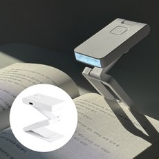 접이식 미니 독서등 휴대용 LED 북라이트 스탠드형 클립형 투인원거치, 화이트, 본상품선택