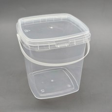 투명 사각 손잡이 쿠키통 구디백 용기 1L, 1개