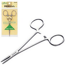 클로버 크로바 수예용 겸자 솜집게 가위 인형솜 넣는 도구 인형옷 만들기 Clover-57-247, 1개, 혼합색상