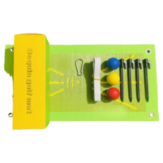 高爾夫揮桿練習墊 擊球軌跡分析墊 附球釘便攜式打擊墊, Green, 1個