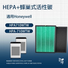 Honeywell HPA-710空氣清淨機副廠濾心，高效過濾PM2.5、異味，適用HPA-710WTW/HPA-710WTWV1, 1個, HEPA濾網*1+活性碳濾網*1=一組, HEPA濾網*1+活性碳濾網*1=一組