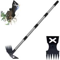 FmnyYaid 잡초제거기 뿌리뽑기 제초기 긴 손잡이가 있는 잡초 풀러 도구 60인치 제거 제초 정원 가꾸기용 한 손 갈퀴와 정원용 호미 2개 마당 잔디 파티오 뿌리 뽑기