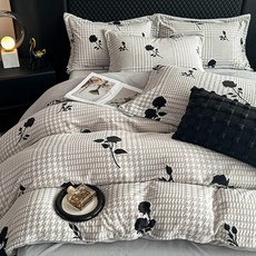 冬季牛奶絨四件套 學生保暖雙人/單人四件套, 1個, 秋景-咖,150公分牀單款四件套