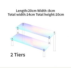 공간활용 1-5 계층 무지개 빛깔의 릴 디스플레이 피규어 스탠드 선반 수집품 컵 케이크 향수 보석 정리, 4)20cm 2 layers
