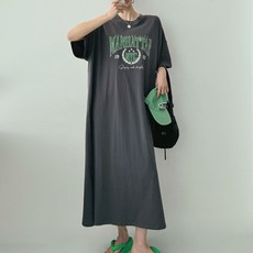 면100 맥시 박스핏 반팔 맨투맨롱원피스 여성 여름 오버핏롱원피스 홈웨어 데일리 임산부