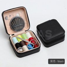 臺灣爆款-針線盒家用高質量好宿舍縫補針線套裝便攜結婚針線包實用縫衣線盒, ★☆黑色（16件套裝）★☆, 1個