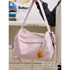 運動瑜伽短途旅行袋女ins大容量訓練游泳健身包收納斜挎揹包男潮, 粉色加強版,裸包+關注送隨機吊墜, 1個