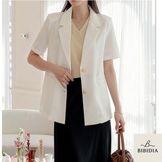 비비디아 여성 여름 캐주얼 카라 버튼 반팔 정장 자켓 오피스룩 재킷 상의 5628