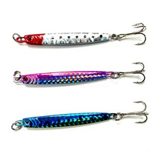 슬림 메탈 지그헤드 3색 1개입 물고기 모양 루어 BH, 14g, 1개