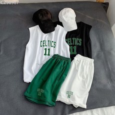 夏籃球坎肩背心舒適兩件套男學生運動短褲套裝，透氣舒適，休閒運動皆宜