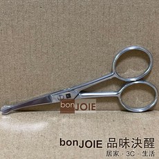 德國雙人牌 不鏽鋼 亮面圓頭鼻毛剪刀, 1個