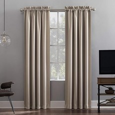 Sun Zero 52469 오슬로 극장 등급 익스트림 100 암막 봉 포켓 커튼 패널 1321cm x 2134cm52인치 84인치 블랙