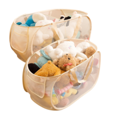 올위듀 초간편 튼튼한 접이식 대용량 장난감 정리함, 크림베이지, 1개