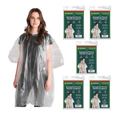 Coghlan's 비상 판초 - 경량 방수 컴팩트 일회용 우비 5팩 126388