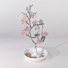 쥬얼리 거치대 진열대 목걸이 반지 팔찌 진열대 새 나무 귀걸이 진열대 핑크 받침대