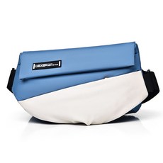 Wendy 潮牌ins運動機能胸包 快插扣單肩斜挎包男 郵差包 工裝包 多功能斜背包 大容量多層側背包男, 藍白色