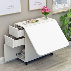 접이식 식탁 2인용 원목 폴딩 가정용 소형 블랙 다이닝테이블 확장형, 120x60 웜 화이트