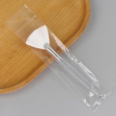 DFMEI 美容工具扇形刷果酸刷子化妝刷美妝面膜刷修飾精華刷單支袋裝, 透明杆 白毛扇形刷(OPP單支獨立包裝):如圖, 1個