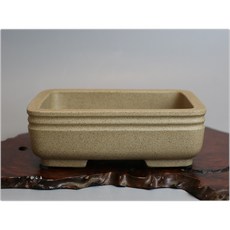 【小樹安每】中國盆缽-宜興白泥雙線長方鉢(名家:唯珍) 14cm, 1個