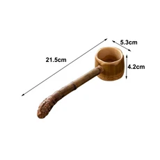 내구성이 뛰어난 긴 손잡이 차망망 대나무 소재 수제 물주걱 레트로 다도 용품 다도기구, 기타, 04 04