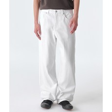 무신사 스탠다드 린넨 라이크 와이드 데님 팬츠 화이트 497711