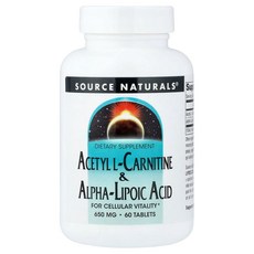 소스내추럴스 아세틸 L 카르니틴 리포산 650mg 60정 칼슘, 1개