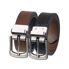 컬럼비아 남아용 빅 2.5cm(1인치) 와이드 클래식 양면 벨트 2.54cm 너비의 벨트 더블 스티치 브라운/블랙. 129242