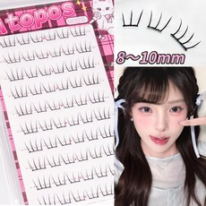 아토포스 초경량 노글루 속눈썹 8-10mm 초슬림 플랫모 아이돌 가닥 속눈썹 풀 필요없음 60모, 1개, 블랙라인 1개, 블랙라인