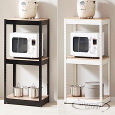 모나카러버 원목선반장 무볼트앵글60 3단 90 수납가구, 블랙