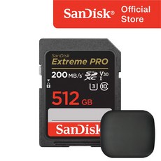 샌디스크 익스트림 프로 SD카드 카메라 메모리 + 파우치 패키지, 512GB, 1개 512GB, 1개