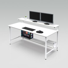 썬라이프 F1 낮은선반형 1인용 2인용 게이밍 PC 컴퓨터책상 900 1200 1500 1800, 화이트