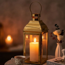 JHY DESIGN 인테리어 메탈 캔들 홀더, 황금색