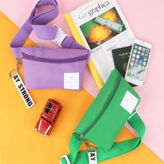 산뜻한컬러 힙색가방, 퍼플