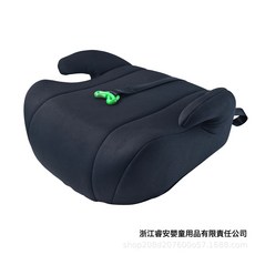 ISOFIX接口6~12歲便攜增高墊兒童汽車安全座椅可拆洗適配125-150c, 1個, 黑色(無isofix):37.5*36*20cm
