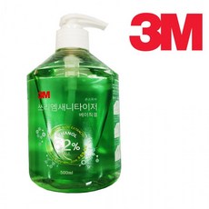 3M 손소독제 500ml 알로에 그린/베이직겔 손소독제/새니타이저 손소독제/손세정제/쓰리엠손소독제/에탄올, 1