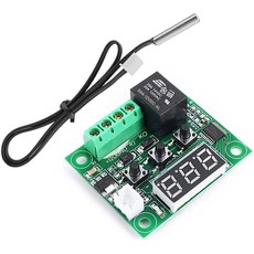 디지털 온도 조절기 스위치 제어 컨트롤러 W1209 5V 12V 24V 220V 센서 모듈 서모스탯, 12V 레드