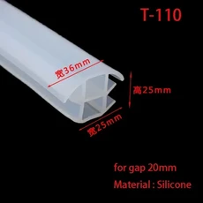 씰링 스트립 실리콘 EPDM 고무 T 태양 광 발전 브래킷 금속 케이블 트렌치 커버 단결정 전지 패널, [13] T-110 Silicone, [01] 1M