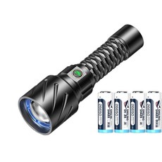微笑鯊 SD7012 爆亮強光手電筒 強光手電筒 調焦手電筒 伸縮變焦手電筒 露營燈, 1個, 4電【微笑鯊原廠】SD-7012 手電筒