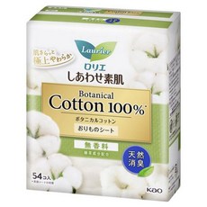 Kao 花王 Laurier幸福素肌植萃棉質護墊, 1包, 54片, 14cm