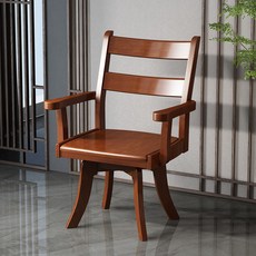 Shark家具 全實木旋轉椅 茶几餐椅 扶手椅 電腦椅 胡桃色, 1個