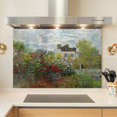 명신산업 주방아트보드 명화 모네 화가의 정원 / 아트글라스 탈부착 본사 직접판매, 1개