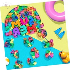 썬캐쳐 모빌 만들기 키트 창문 장식 미술 공예 놀이 교육 단체 활동 가정 학습, 1개, 상세페이지 참조