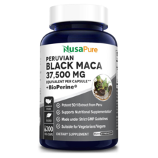 누사퓨어 블랙 마카 뿌리 37500mg 200비건캡슐 NusaPure Maca, 1개, 200정