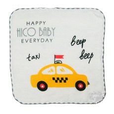 DK大王 台灣製 交通工具口水巾 紗布手帕 幼兒園兒童適用 柔軟吸水紗布巾, F-計程車, 1個