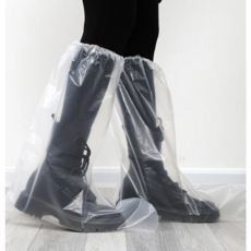 아이레노 일회용 비닐 신발 방수커버 10P 높이 50cm(26g) 장마철 폭우 대비 휴대용 신발 보호 덮개, 화이트-White, 1개