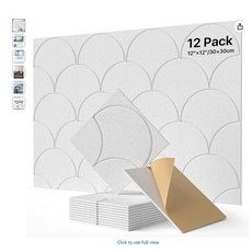 티지피 접착형 흡음판 방음판 벽 현관문 방음판 30cm x 30cm, 12개, 화이트