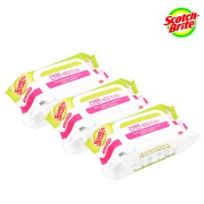 3M 스카치브라이트 간편 세정 티슈 80매 - 3개입 세트, 3개
